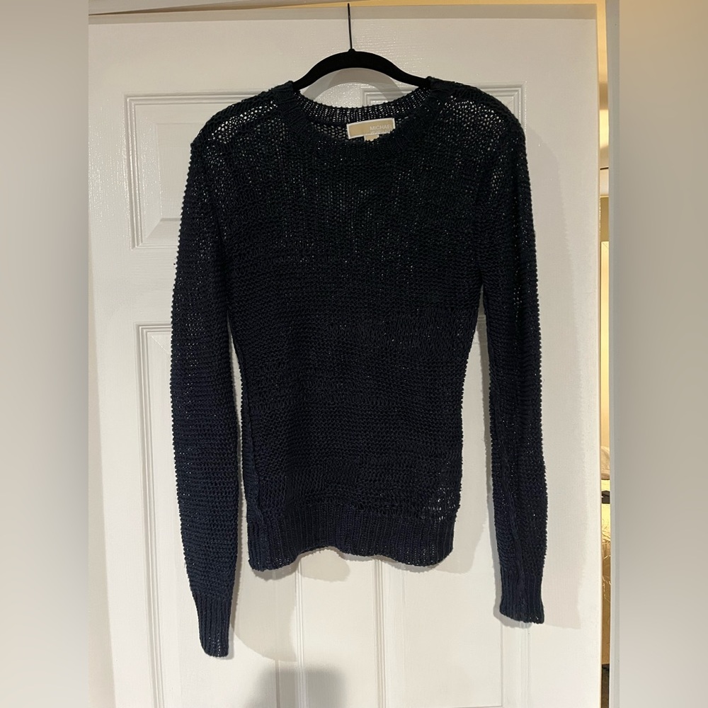Michael Kors navy blue sweater! Size SM worn once - knitted material